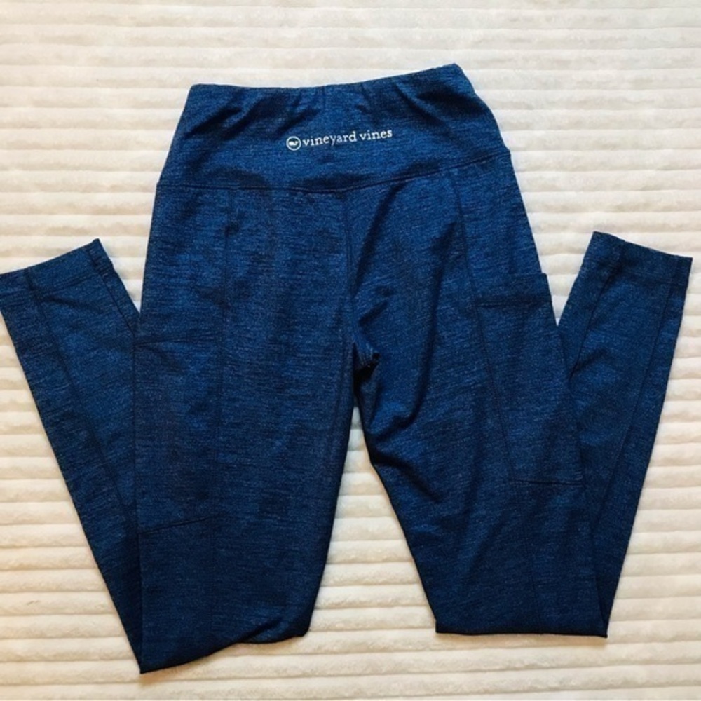 Vineyard Vines Double Brushed Blue High Waisted Pocket Leggings Women’s size XXS